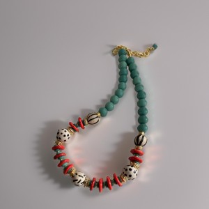 Turqoise Coral Ceramic Necklace