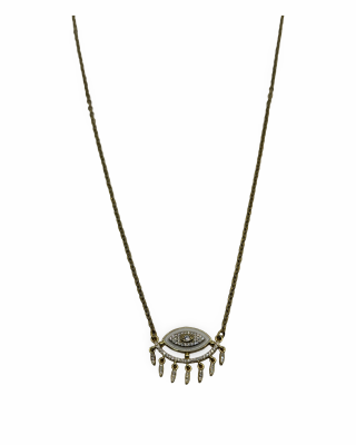 Zircon Eye Necklace White