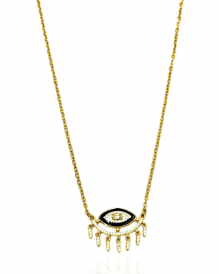 Zircon Eye Necklace Black