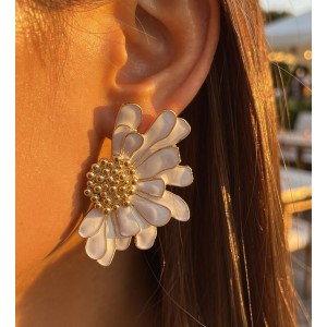 White Flower Earrings