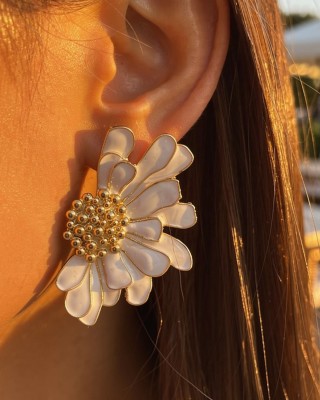 White Flower Earrings