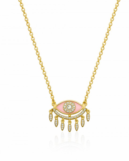 Zircon Eye Necklace Pink