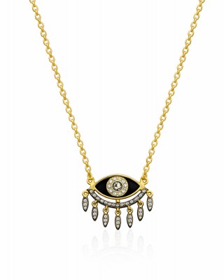 Zircon Eye Necklace Black