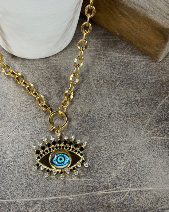Gold Eye Chain Necklace Gold Eye Chain Necklace