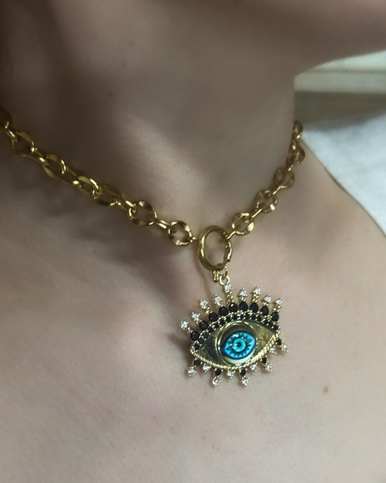 Gold Eye Chain Necklace Gold Eye Chain Necklace