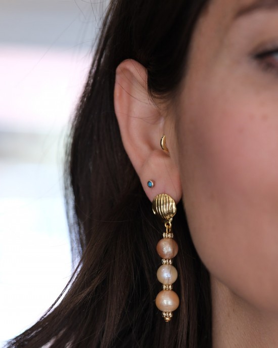 Pink Pearl Ball Earrings Pink Pearl Ball Earrings
