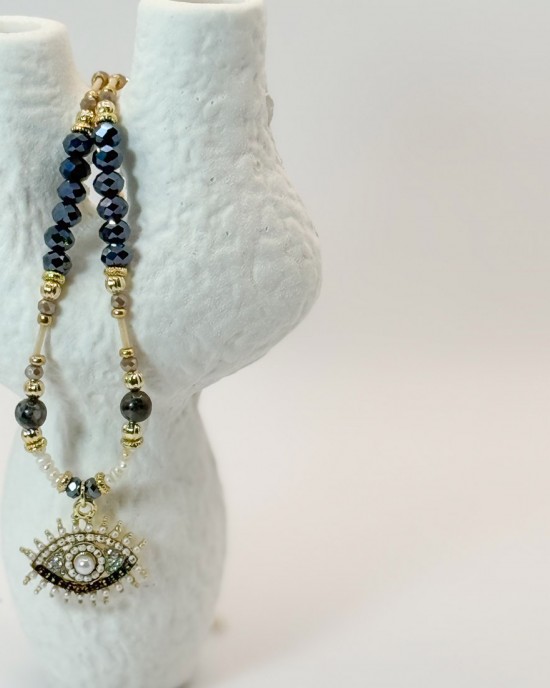 Pearl Crystal Eye Necklace Pearl Crystal Eye Necklace
