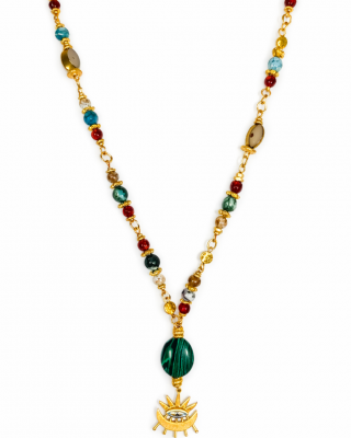 Eye and Sun Long Necklace