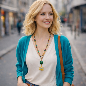 Eye and Sun Long Necklace