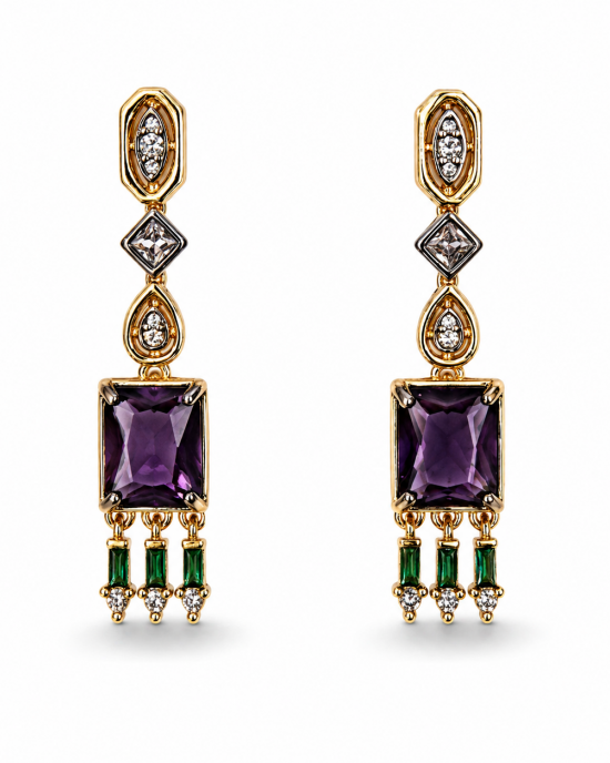 Cecile Purple Earrings